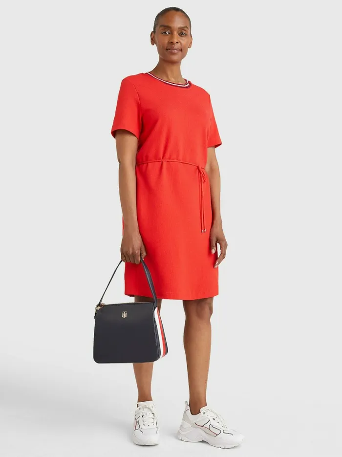 Tommy Hilfiger Textured Relaxed Fit TShirt Dress Fireworks Womens Dresses and Jumpsuits Online