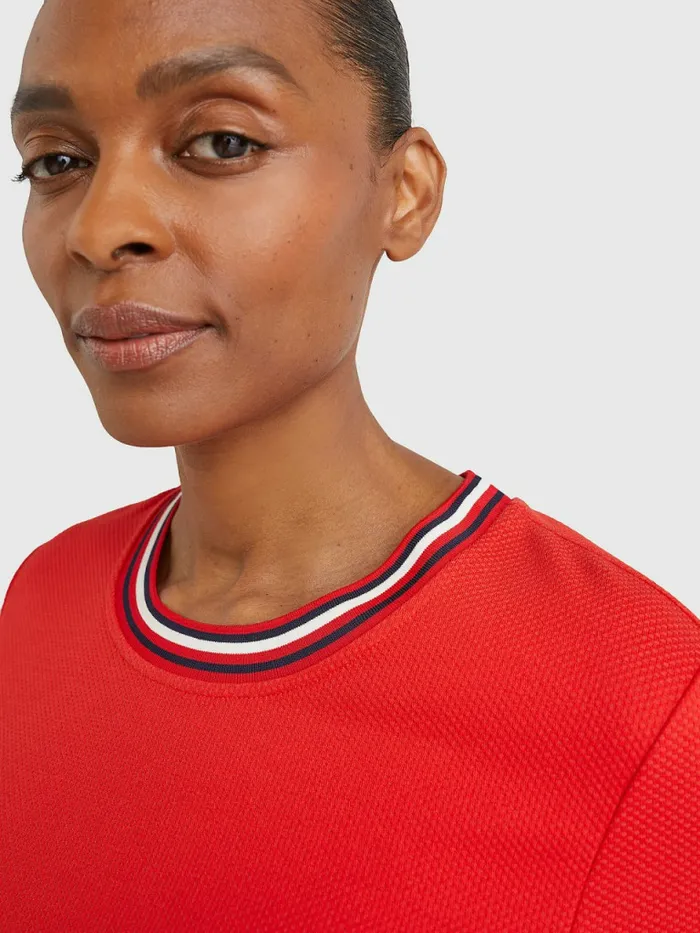 Tommy Hilfiger Textured Relaxed Fit TShirt Dress Fireworks Womens Dresses and Jumpsuits Online