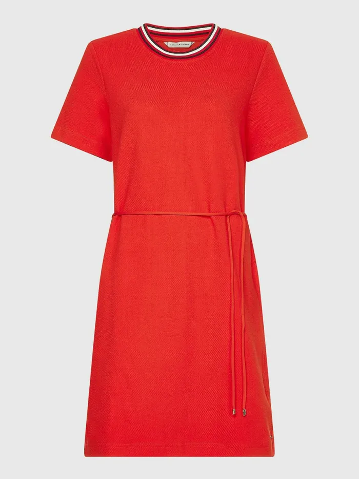 Tommy Hilfiger Textured Relaxed Fit TShirt Dress Fireworks Womens Dresses and Jumpsuits Online