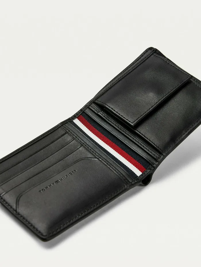 Tommy Hilfiger Th Business Card And Coin Wallet Black Mens Wallets and Card Holders Gift for Friend