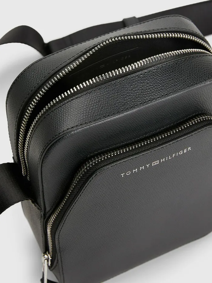 Tommy Hilfiger Th Business Leather Crossover Bag Black Mens Bags Fashion