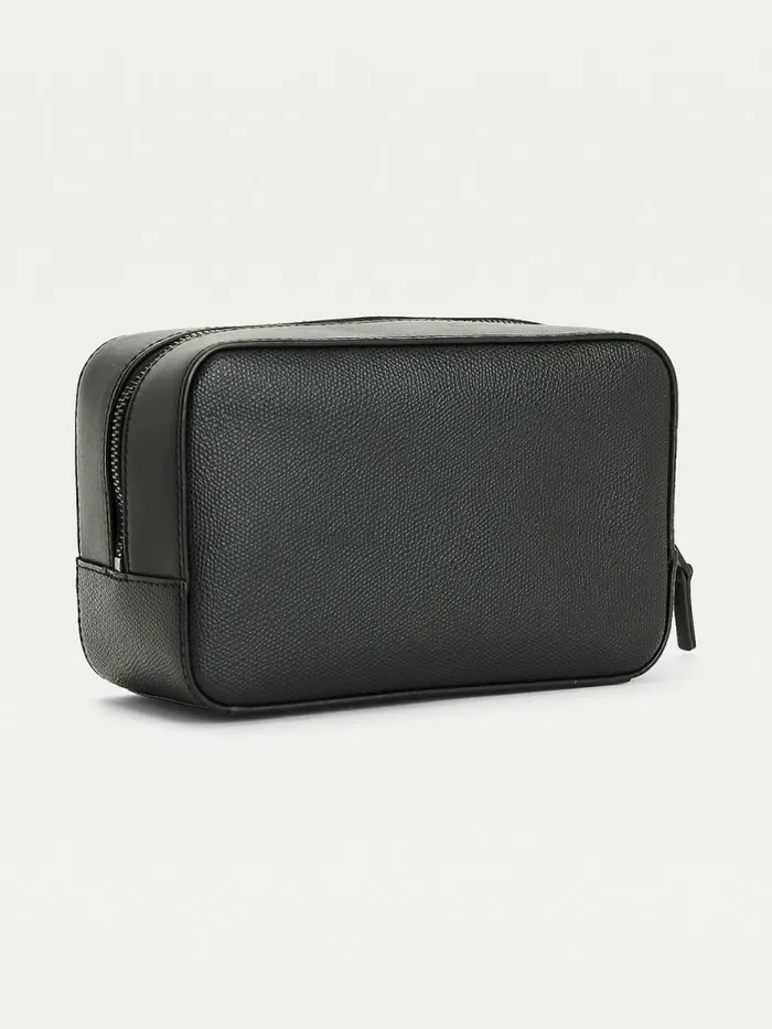 Tommy Hilfiger Th Business Leather Washbag Black Mens Bags Near Me