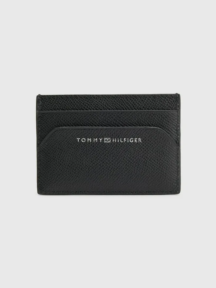 Tommy Hilfiger Th Business Small Leather Card Holder Black Mens Wallets and Card Holders Sale