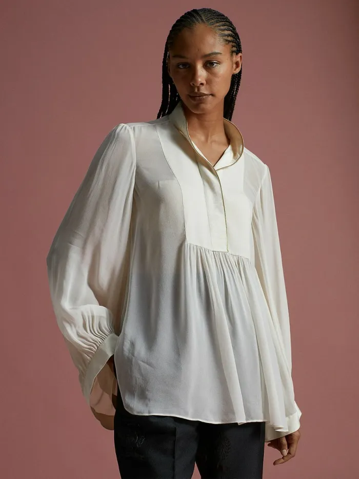 Tommy Hilfiger Th Collection Viscose Relaxed Fit Shirt White Dove Womens Shirts and Blouses For Sale Tommy Hilfiger Th Collection Viscose Relaxed Fit Shirt White Dove Womens Shirts and Blouses For Sale