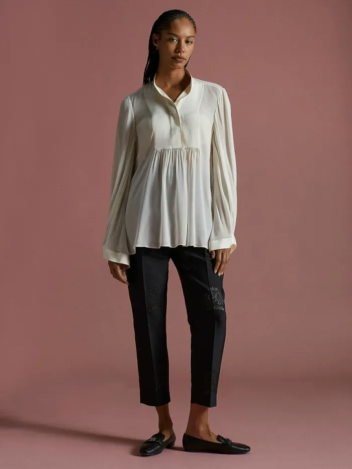 Tommy Hilfiger Th Collection Viscose Relaxed Fit Shirt White Dove Womens Shirts and Blouses For Sale