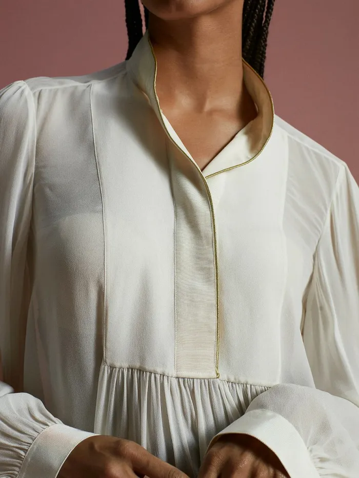 Tommy Hilfiger Th Collection Viscose Relaxed Fit Shirt White Dove Womens Shirts and Blouses For Sale