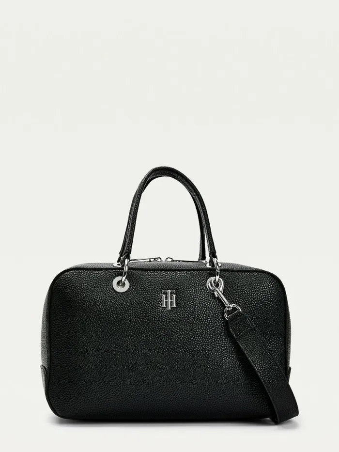 Tommy Hilfiger Th Essence Pebble Grain Duffle Bag Black Womens Bags Sale
