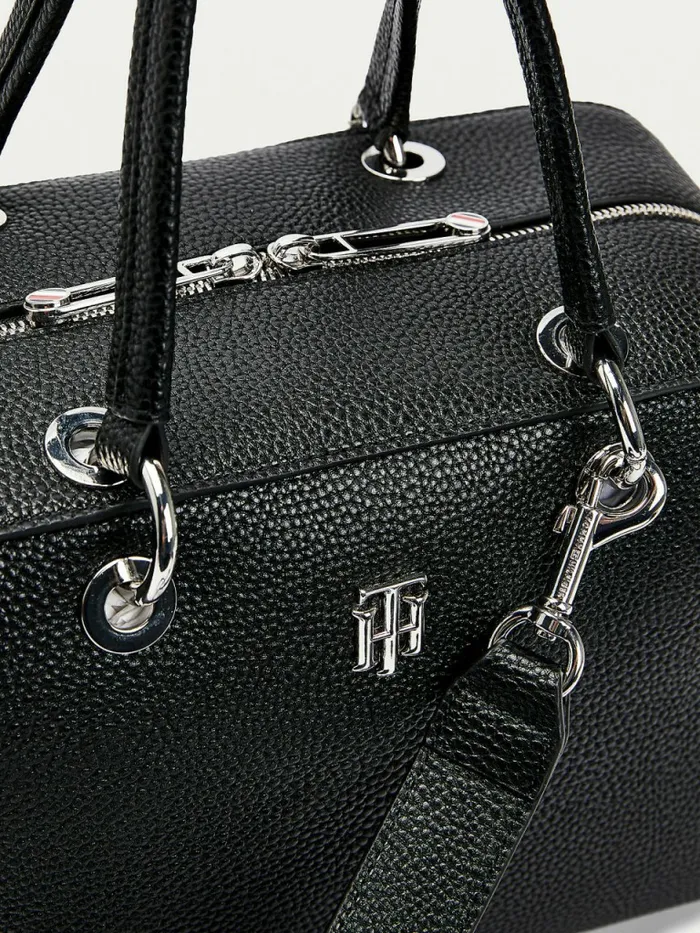 Tommy Hilfiger Th Essence Pebble Grain Duffle Bag Black Womens Bags Sale
