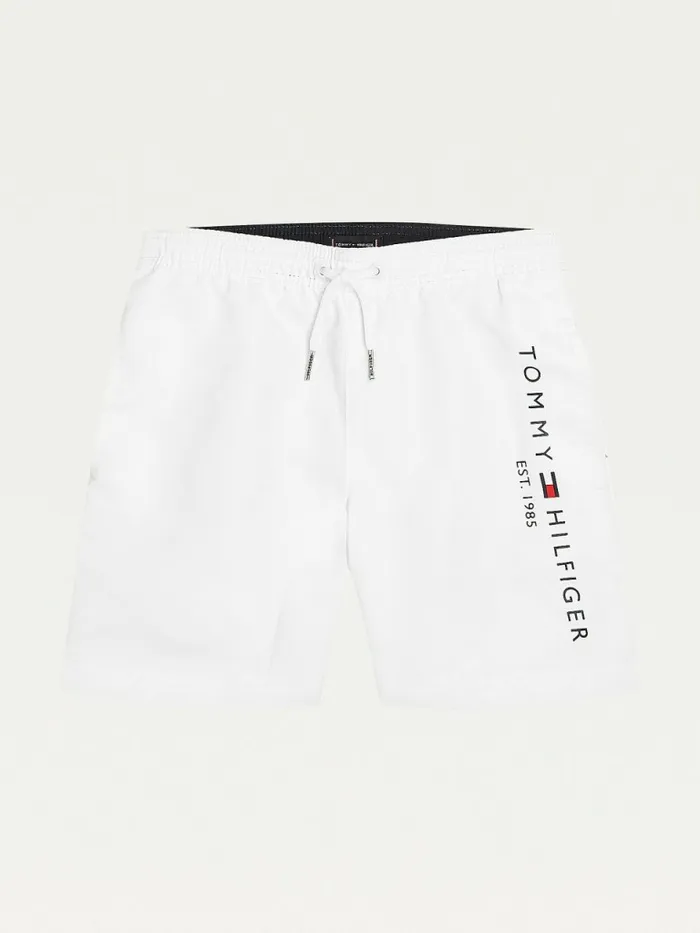 Tommy Hilfiger Th Established Drawstring Mid Length Swim Shorts White Boys Swimwear Sale Tommy Hilfiger Th Established Drawstring Mid Length Swim Shorts White Boys Swimwear Sale