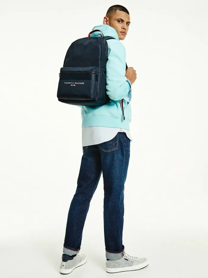 Tommy Hilfiger Th Established Recycled Polyester Backpack Desert Sky Mens Bags Gift 4 You