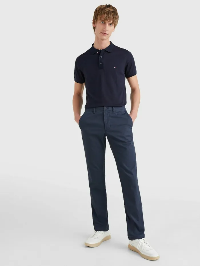 Tommy Hilfiger Th Flex Bubble Weave Slim Polo Desert Sky Mens Polo Shirts Cheap On Sale