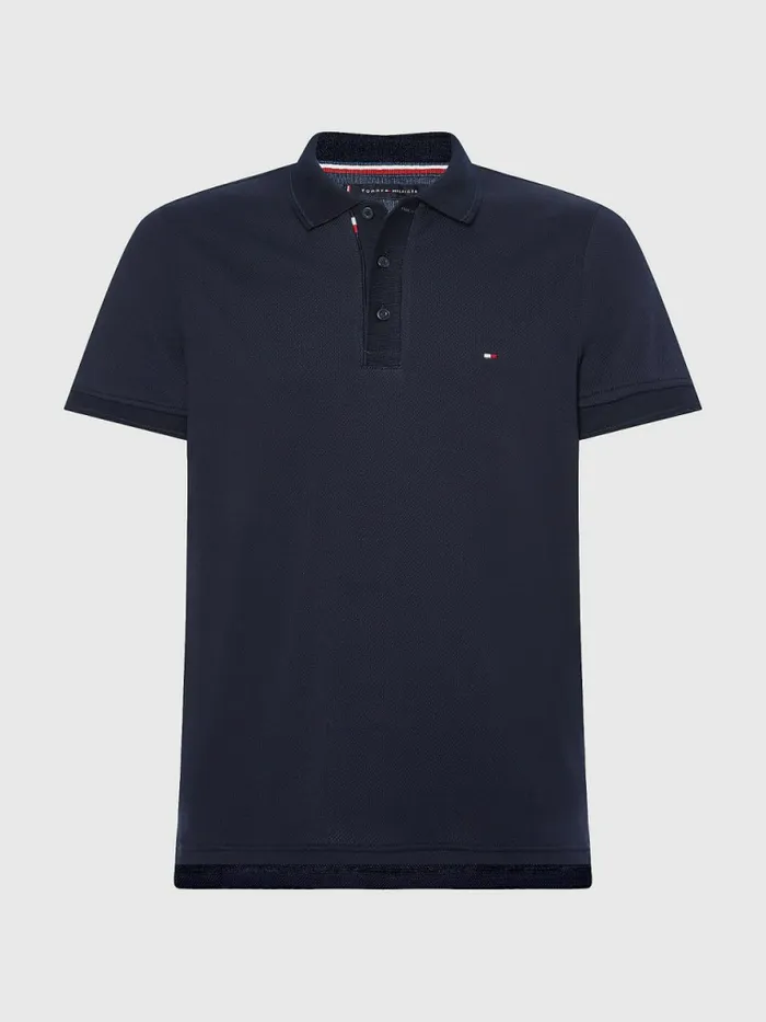 Tommy Hilfiger Th Flex Bubble Weave Slim Polo Desert Sky Mens Polo Shirts Cheap On Sale
