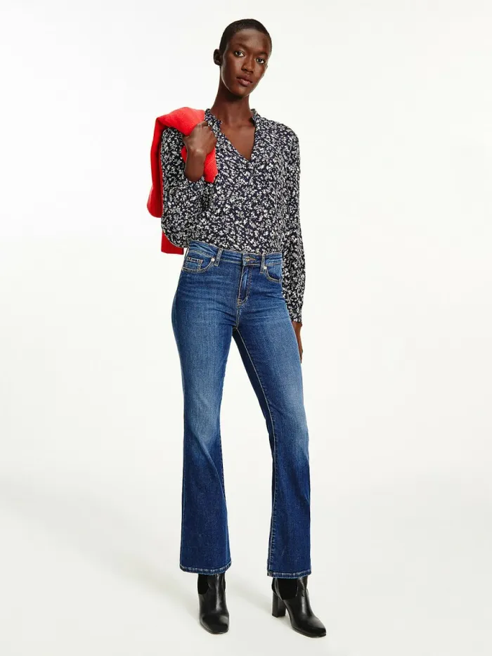 Tommy Hilfiger Th Flex Mid Rise Bootcut Jeans Izza Womens Jeans Popular