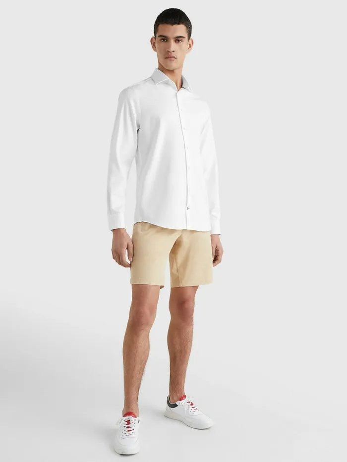 Tommy Hilfiger Th Flex NonIron Dobby Shirt Custom Color White Mens Shirts Near Me