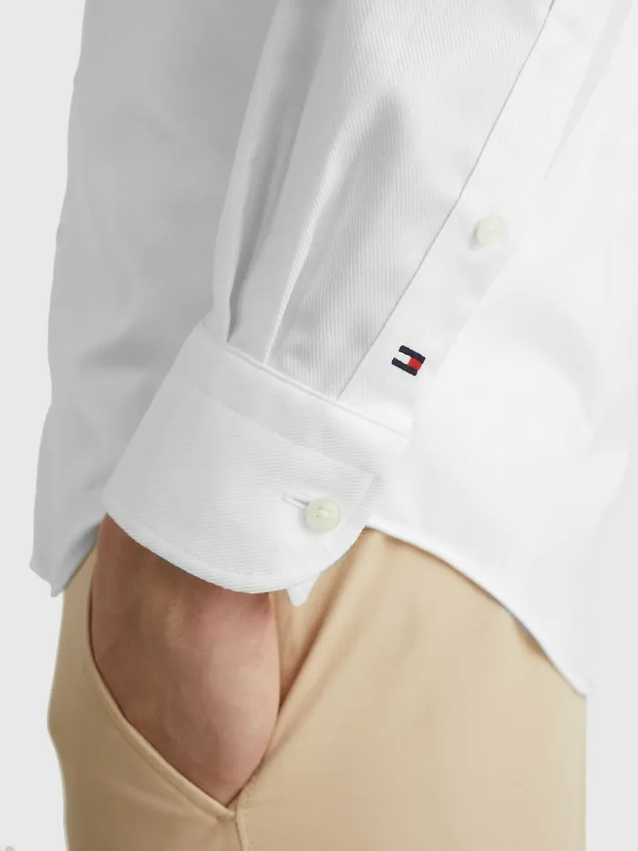 Tommy Hilfiger Th Flex NonIron Dobby Shirt Custom Color White Mens Shirts Near Me