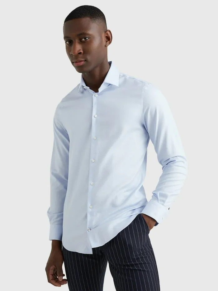 Tommy Hilfiger Th Flex NonIron Dobby Shirt Light Blue Mens Shirts For Sale