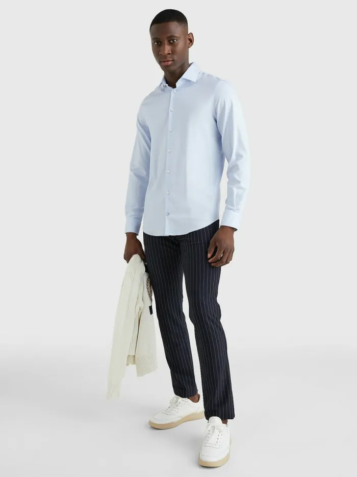 Tommy Hilfiger Th Flex NonIron Dobby Shirt Light Blue Mens Shirts For Sale
