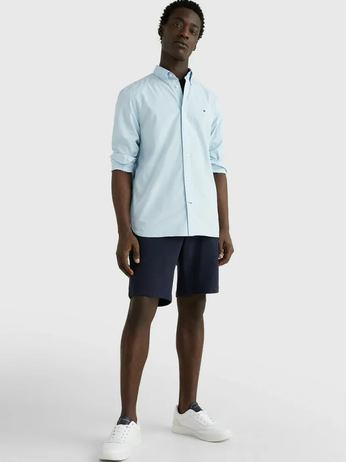 Tommy Hilfiger Th Flex Regular Fit Casual Shirt Calm Blue Mens Shirts Gift Ideas