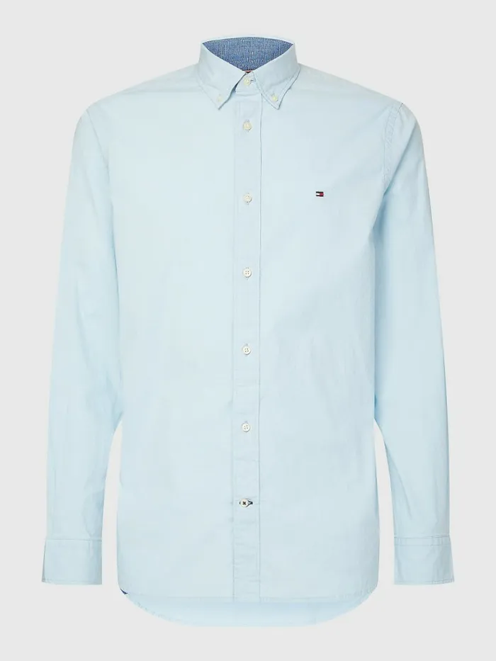 Tommy Hilfiger Th Flex Regular Fit Casual Shirt Calm Blue Mens Shirts Gift Ideas