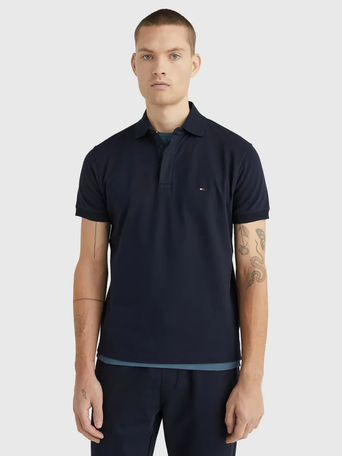 Tommy Hilfiger Th Flex Regular Fit Polo Desert Sky Mens Polo Shirts Online