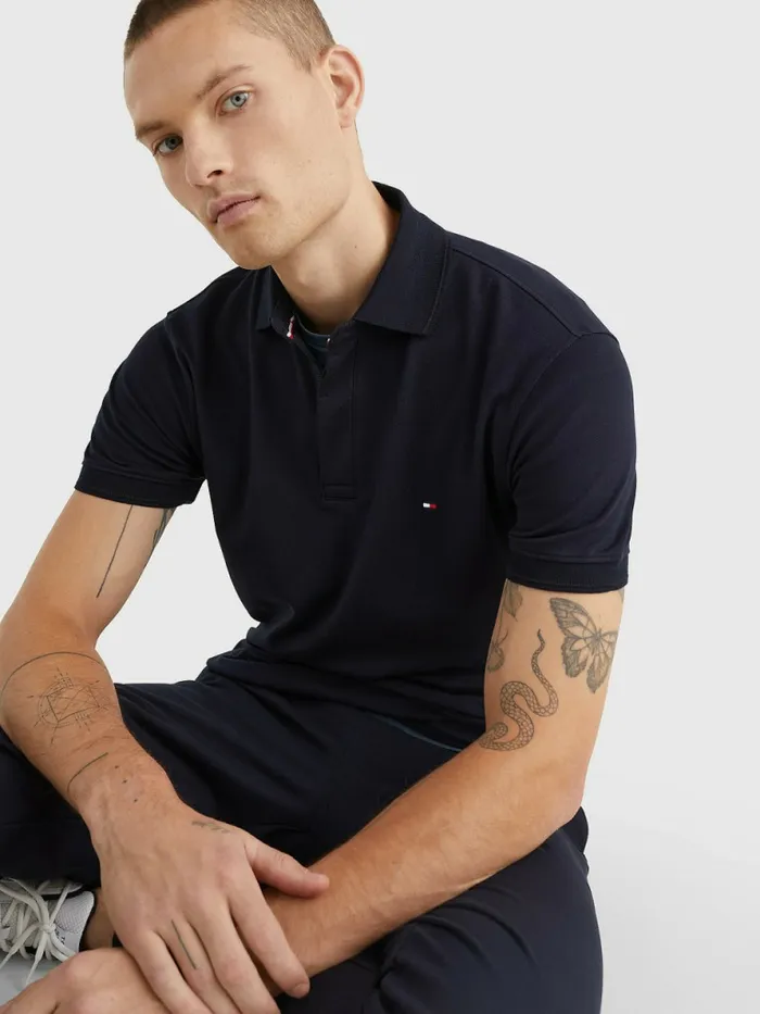 Tommy Hilfiger Th Flex Regular Fit Polo Desert Sky Mens Polo Shirts Online