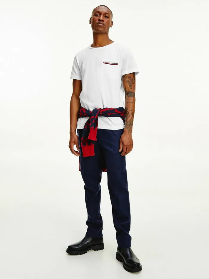 Tommy Hilfiger Th Flex Signature Detailing TShirt White Mens TShirts Fashion