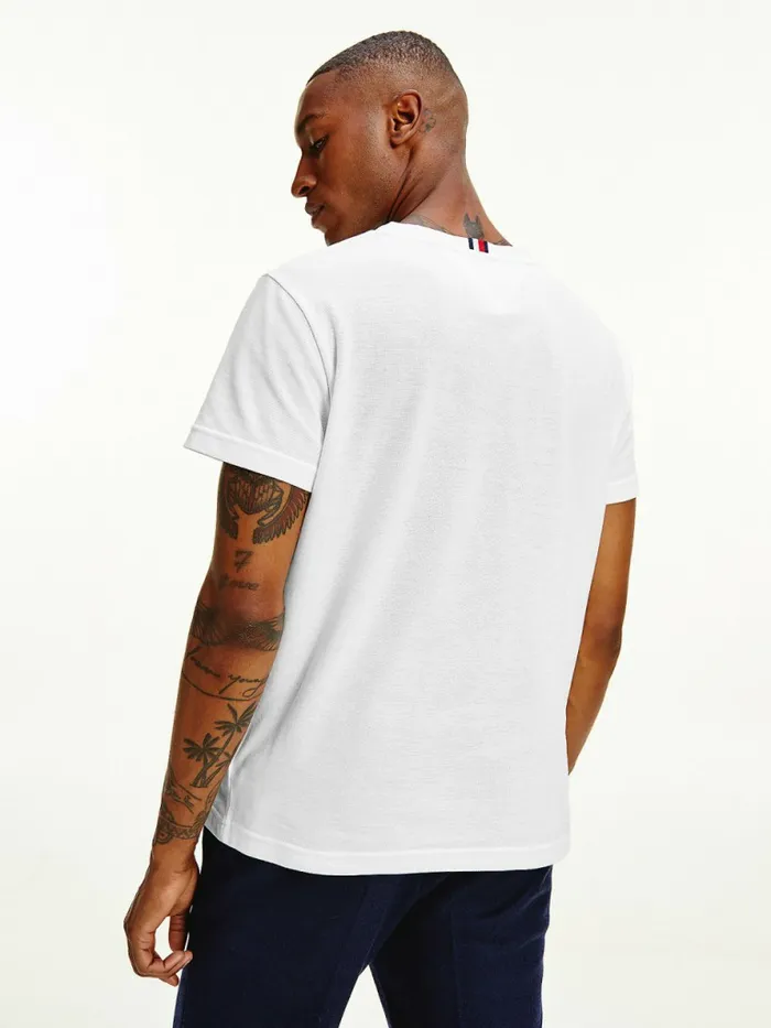 Tommy Hilfiger Th Flex Signature Detailing TShirt White Mens TShirts Fashion