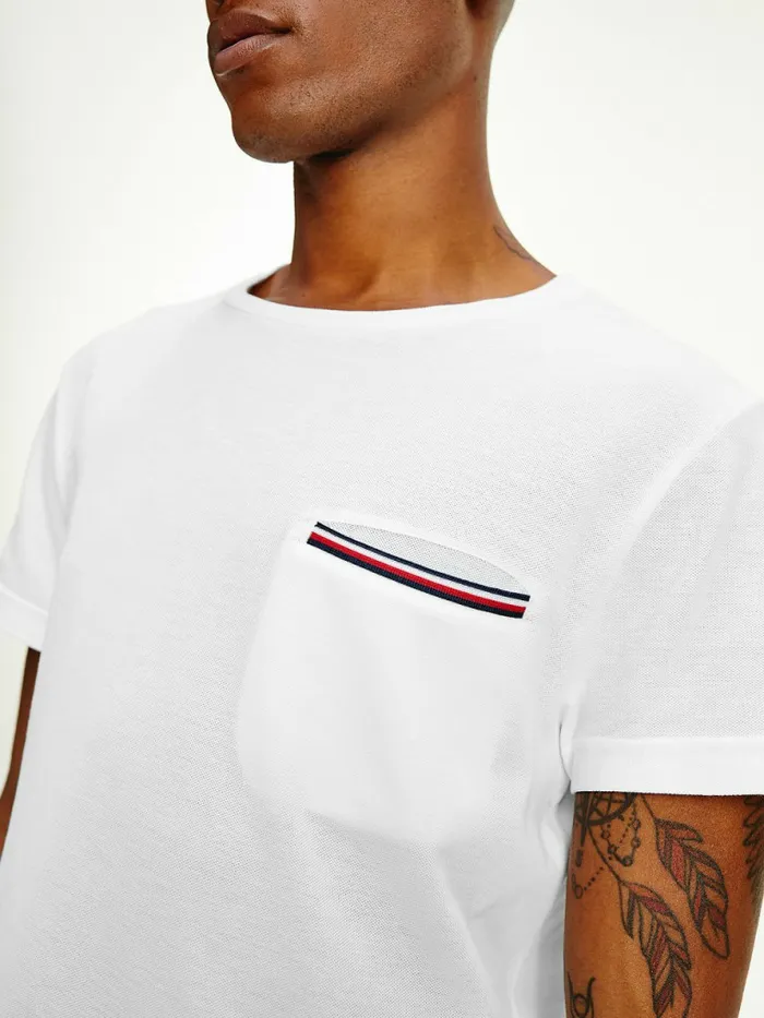 Tommy Hilfiger Th Flex Signature Detailing TShirt White Mens TShirts Fashion