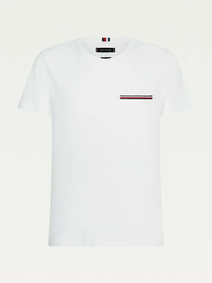 Tommy Hilfiger Th Flex Signature Detailing TShirt White Mens TShirts Fashion