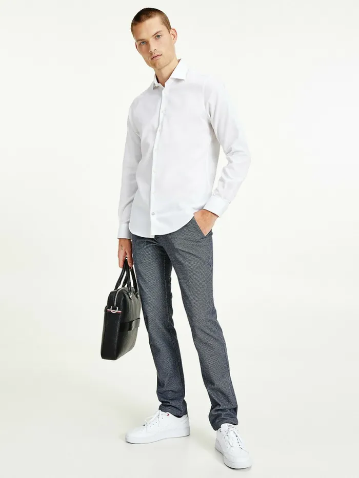 Tommy Hilfiger Th Flex Stripe Slim Fit Shirt Custom Color White Mens Shirts For Sale Tommy Hilfiger Th Flex Stripe Slim Fit Shirt Custom Color White Mens Shirts For Sale