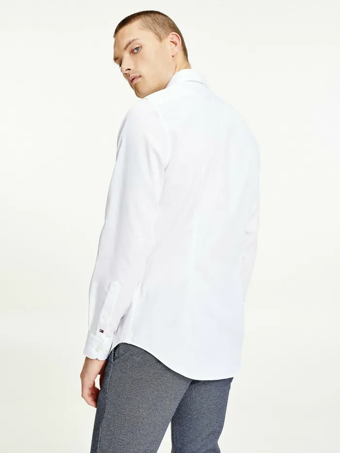 Tommy Hilfiger Th Flex Stripe Slim Fit Shirt Custom Color White Mens Shirts For Sale