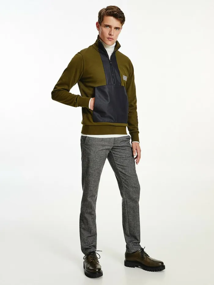 Tommy Hilfiger Th Flex Tech Essential Sweatshirt Olivewood Mens Sweatshirts and Hoodies Popular