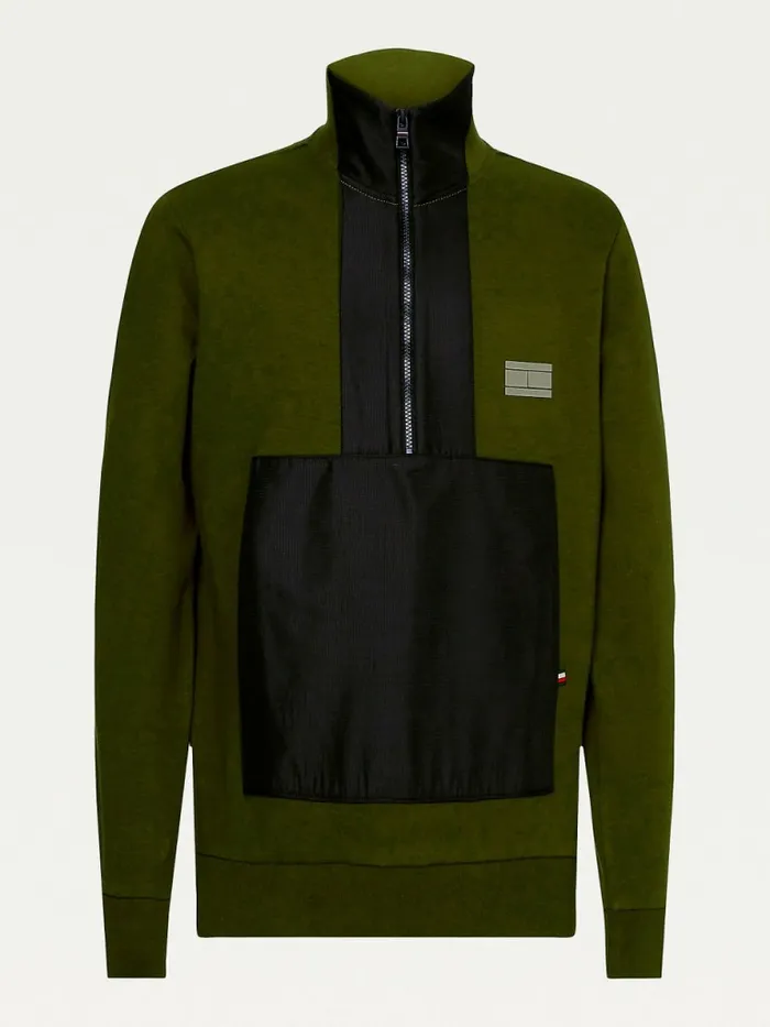 Tommy Hilfiger Th Flex Tech Essential Sweatshirt Olivewood Mens Sweatshirts and Hoodies Popular