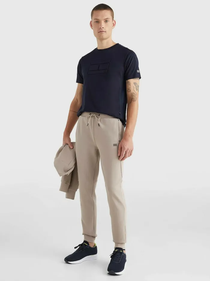 Tommy Hilfiger Th Flex Tech Essentials Flag TShirt Desert Sky Mens TShirts Near Me
