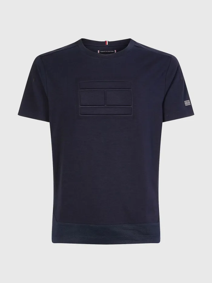 Tommy Hilfiger Th Flex Tech Essentials Flag TShirt Desert Sky Mens TShirts Near Me