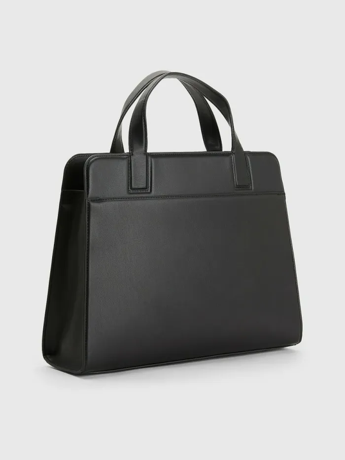 Tommy Hilfiger Th Interlock Chain Satchel Black Womens Bags For Sale