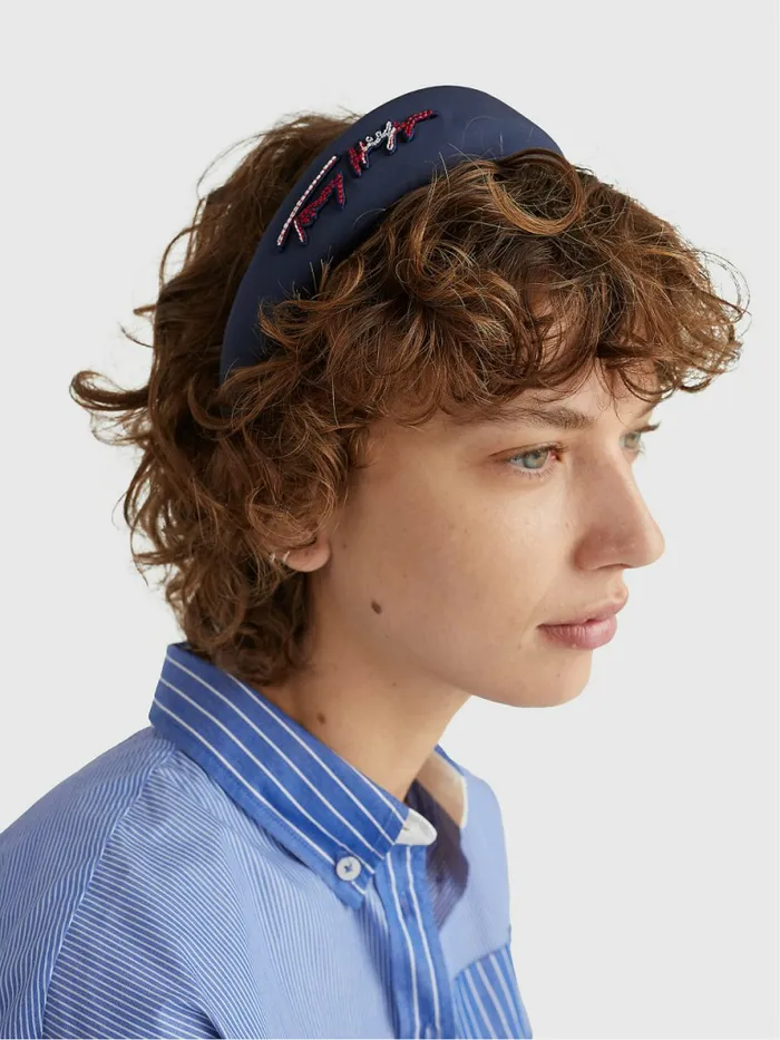 Tommy Hilfiger Th Modern Iconic Signature Headband Desert Sky Womens Hats and Scarves Cheap On Sale