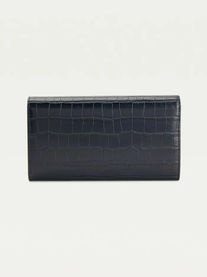 Tommy Hilfiger Th Modern Large CrocoEffect Wallet Tommy Navy Croc Womens Wallets and Keyrings Cheap On Sale