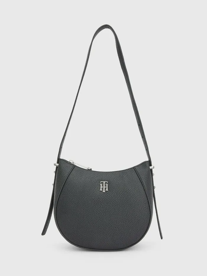 Tommy Hilfiger Th Monogram Crossover Hobo Bag Black Womens Bags Sale