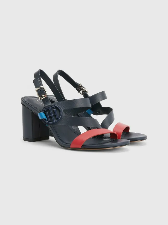 Tommy Hilfiger Th Monogram Leather Block Heel Sandals Rwb Womens Sandals On Sale Tommy Hilfiger Th Monogram Leather Block Heel Sandals Rwb Womens Sandals On Sale