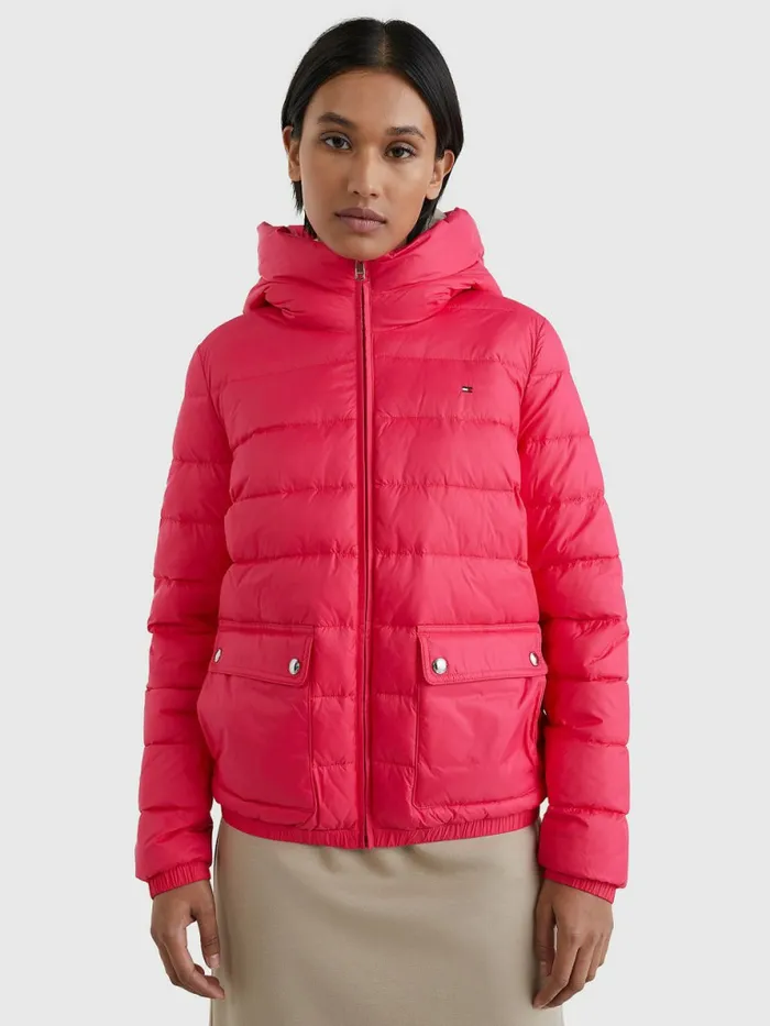 Tommy Hilfiger Th Protect Hooded Padded Jacket Pink Splendor Womens Coats and Jackets Sale Tommy Hilfiger Th Protect Hooded Padded Jacket Pink Splendor Womens Coats and Jackets Sale