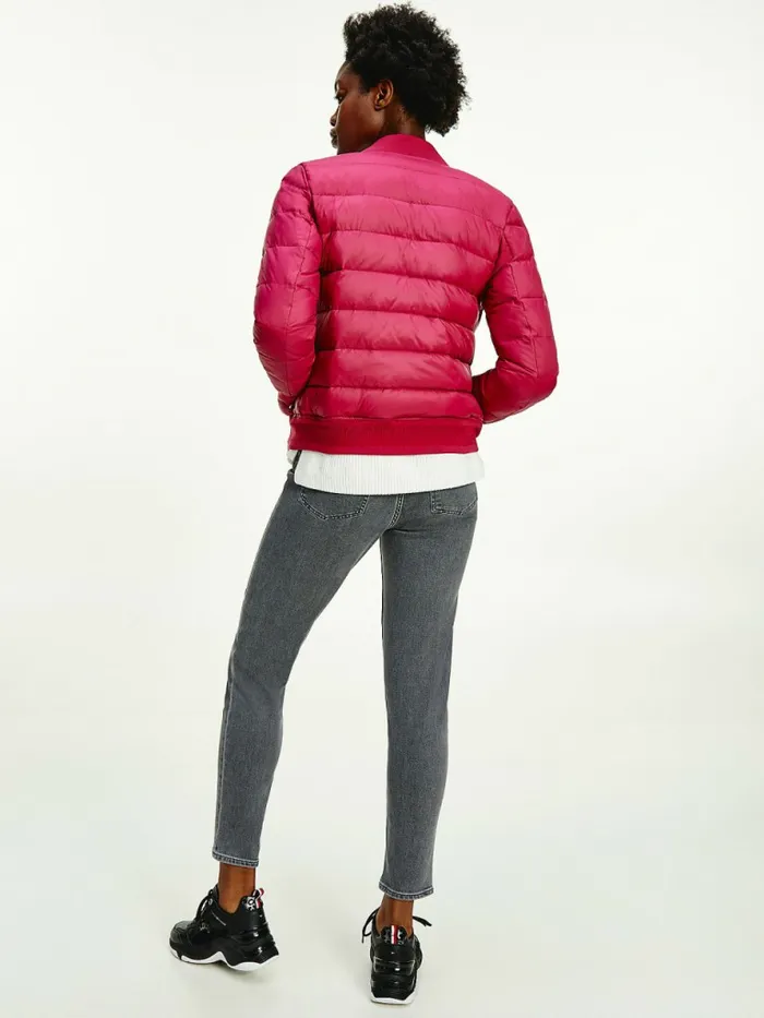 Tommy Hilfiger Th Protect Lightweight Filled Bomber Jacket Crimson Ruby Womens Coats and Jackets Gift 4 You