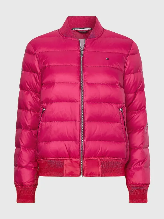 Tommy Hilfiger Th Protect Lightweight Filled Bomber Jacket Crimson Ruby Womens Coats and Jackets Gift 4 You