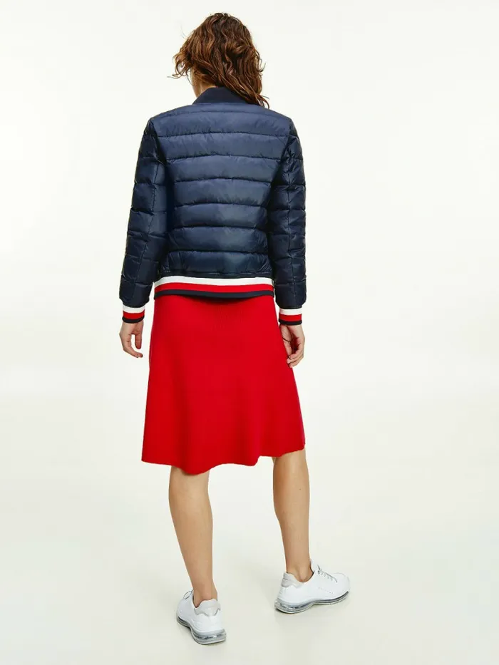 Tommy Hilfiger Th Protect Lightweight Filled Bomber Jacket Desert Sky Womens Coats and Jackets Online