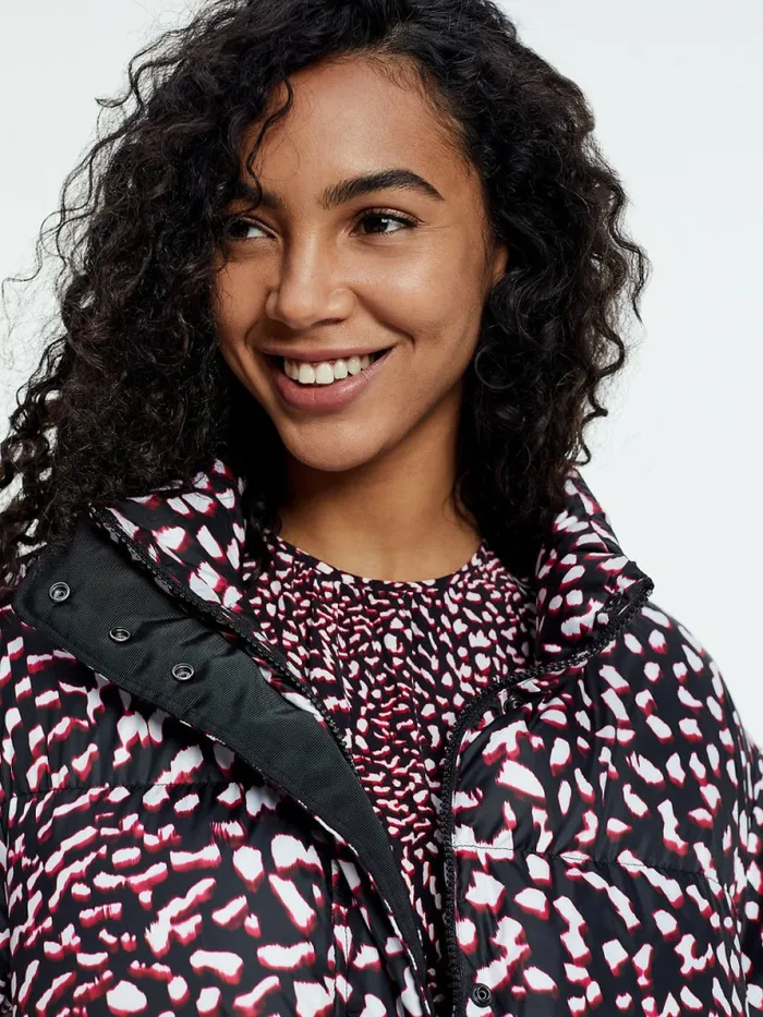 Tommy Hilfiger Th Protect Relaxed Fit Down Jacket Large Feather PrtRed White Black Womens Coats and Jackets Cheap On Sale