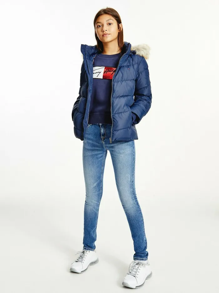 Tommy Hilfiger Th Protect Removable Hood DownFilled Jacket Twilight Navy Girls Coats and Jackets Gift 4 You Tommy Hilfiger Th Protect Removable Hood DownFilled Jacket Twilight Navy Girls Coats and Jackets Gift 4 You