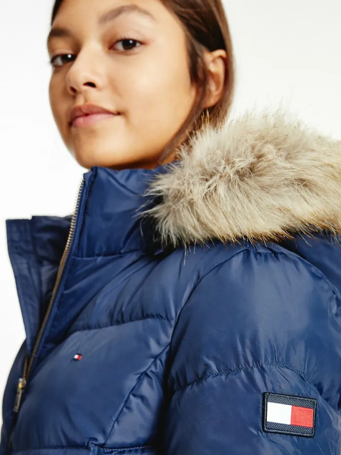 Tommy Hilfiger Th Protect Removable Hood DownFilled Jacket Twilight Navy Girls Coats and Jackets Gift 4 You