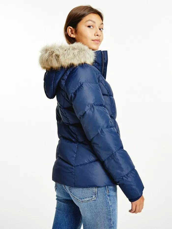 Tommy Hilfiger Th Protect Removable Hood DownFilled Jacket Twilight Navy Girls Coats and Jackets Gift 4 You