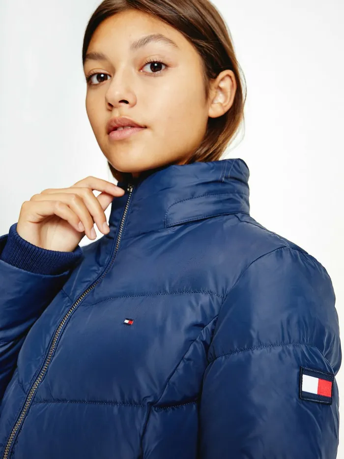 Tommy Hilfiger Th Protect Removable Hood DownFilled Jacket Twilight Navy Girls Coats and Jackets Gift 4 You