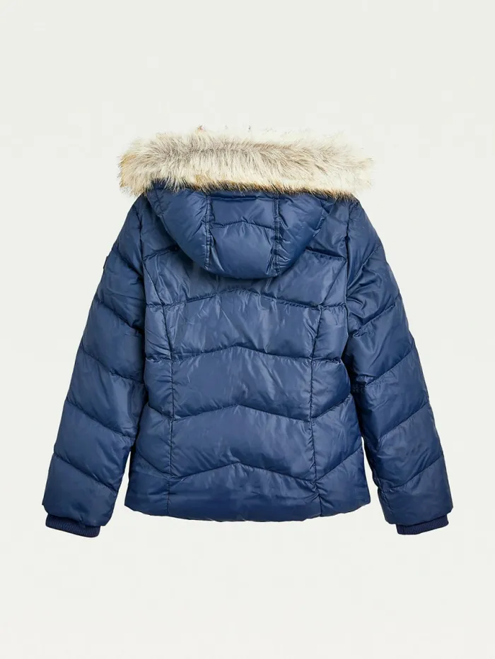 Tommy Hilfiger Th Protect Removable Hood DownFilled Jacket Twilight Navy Girls Coats and Jackets Gift 4 You